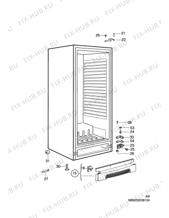 Взрыв-схема холодильника Electrolux ERC37203W8 - Схема узла C10 Cabinet